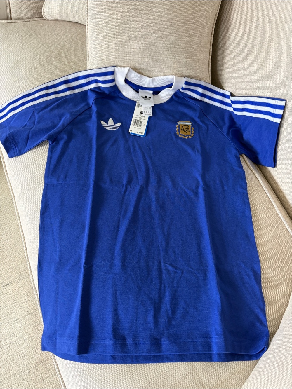 Adidas Me s' Blue Argentina Football Tee